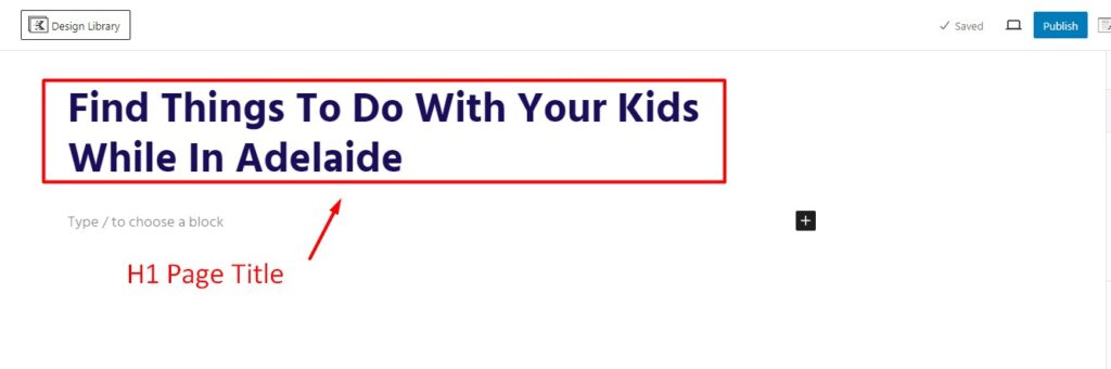 H1 title in WordPress