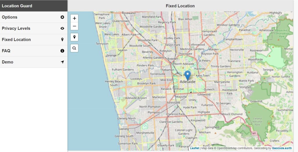 Location Guard dashboard