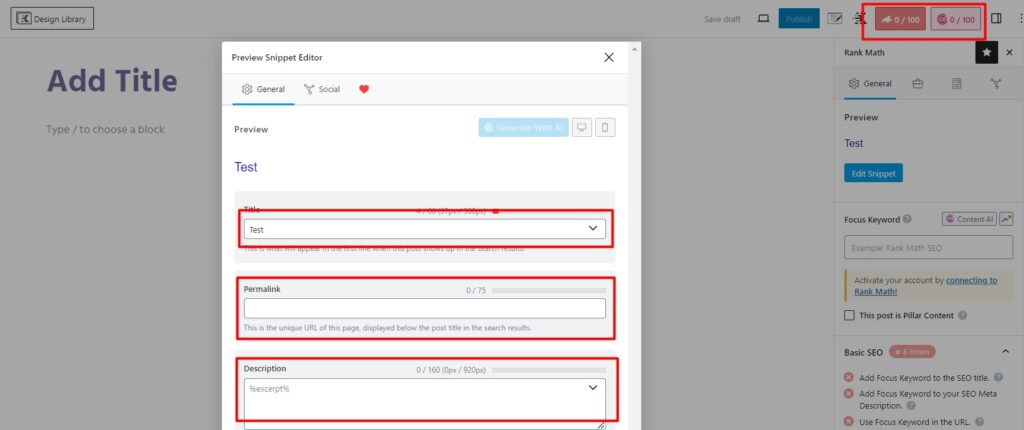 Adding 3 pillars of SEO to a post in WordPress