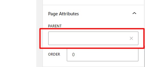 adding a page attribute in WordPress.