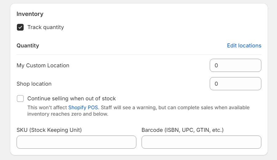 tracking Shopify inventory